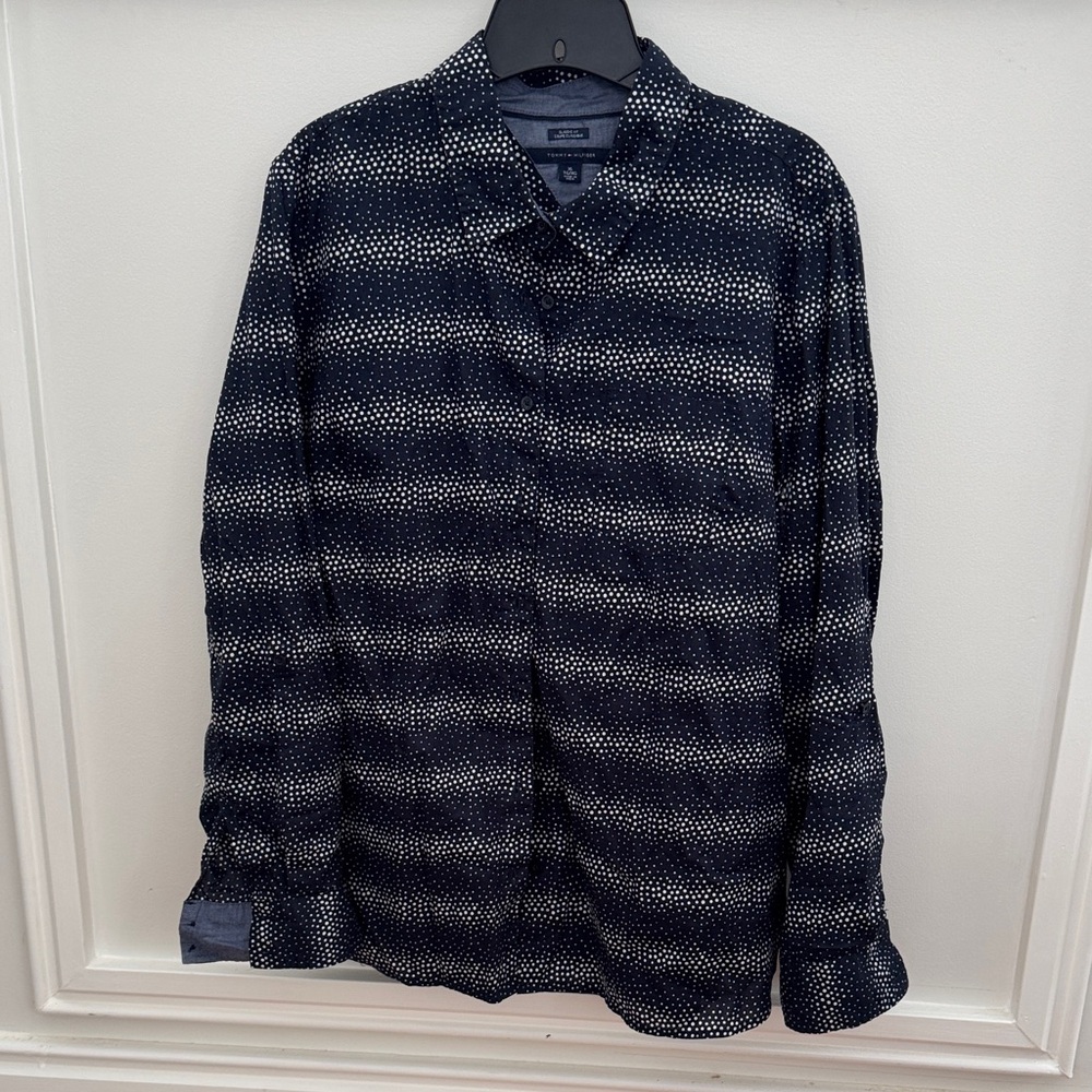 Tommy Hilfiger Black and White Polka Dot Shirt